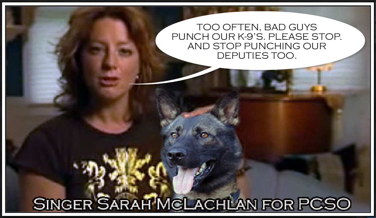 Sarah McLachlan and K9 Axe